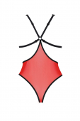 Напівпрозоре боді з мереживом Passion PEONIA BODY L/XL red