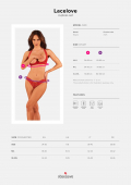 Комплект білизни Obsessive Lacelove cupless 2-pcs set M/L Red, відкритий доступ, відкриті груди