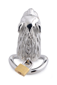 Клітка для пеніса Master Series: Tiger King Cock Cage With Lock, три кільця, замок, три ключі
