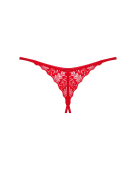 Трусики з доступом Obsessive Ingridia crotchless thong XS/S, червоні