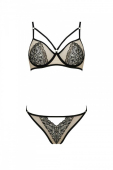 Комплект Passion LORINA SET, S/M, beige, бюстгальтер та трусики