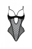 Еротичне боді Passion MARINA BODY, L/XL, black, з відкритими чашками