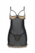 Еротичний пеньюар Passion MARINA CHEMISE, XXL/XXXL, beige
