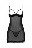 Еротичний пеньюар Passion MARINA CHEMISE, XXL/XXXL, black
