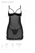 Еротичний пеньюар Passion MARINA CHEMISE, XXL/XXXL, black