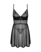 Еротичний комплект Obsessive Chemeris babydoll & thong XL/2XL, пеньюар та стрінги