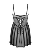 Еротичний комплект Obsessive Chemeris babydoll & thong XL/2XL, пеньюар та стрінги