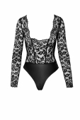 Боді Noir Handmade F296 Psyche bodysuit of lace and wetlook - S