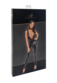 Комбінезон Noir Handmade F298 Libido Deep-V catsuit with collar and pearl chain - S