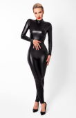 Комбінезон Noir Handmade F319 Caged wetlook catsuit with zippers and ring - S