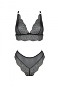 Комплект Passion AMBERLY SET black, S/M, бралет і трусики бразиліана