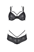 Комплект Passion DROSERA BIKINI black, XXL/XXXL, бюстгальтер і трусики-кюлоти