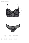Комплект Passion DROSERA SET black, XXL/XXXL, сітка+мереживо, бюстьє та трусики танга