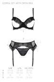 Комплект Passion KERRIA SET WITH OPEN BRA black L/XL - ECO Passion