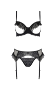 Комплект Passion KERRIA SET WITH OPEN BRA black XXL/XXXL - ECO Passion