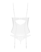 Корсет Obsessive Alissium corset & thong, XS/S, гнучкі кісточки, відкрита спина, стрінги в комплекті