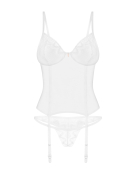 Корсет Obsessive Alissium corset & thong, XL/2XL, гнучкі кісточки, відкрита спина, стрінги в комплек