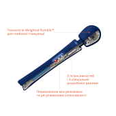 Вібромасажер Fun Factory VIM Vibrating Wand midnight blue, суперпотужний та легкий, до 6 годин роботи