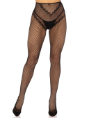 Панчохи Leg Avenue Crotchless Net Tights with Heart Backseam Black One Size