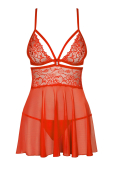 Бебі-дол Obsessive 838-BAB-3 babydoll & thong red 2XL/3XL