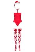 Боді Obsessive Kissmas teddy red L/XL