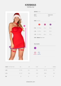 Сорочка Obsessive Kissmas chemise red 2XL/3XL