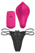 Вибратор в трусики Liebe Panty Vibe Recargable Cerise, нагрев до 39 °C, пульт, трусики S-M в комплекте