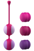 Вагинальные шарики Liebe Kewos — Cerise/Candy Violet, 5 шариков в комплекте, 15, 25, 35, 45 и 55 г