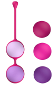 Вагинальные шарики Liebe Kewos — Cerise/Candy Violet, 5 шариков в комплекте, 15, 25, 35, 45 и 55 г