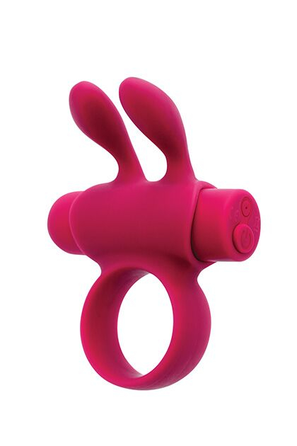 Эрекционное виброкольцо S Pleasures Premium Rabbit Ring, розовое, со съемной вибропулей и ушками