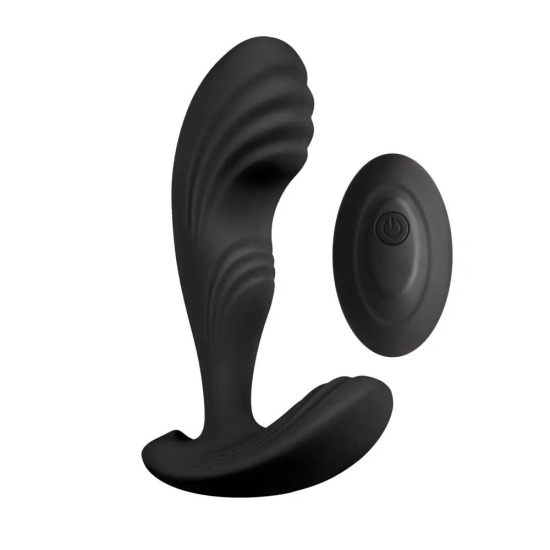 Вибромассажер простаты S Pleasures Premium Cozy, черный, с рельефной головкой, 10 режимов