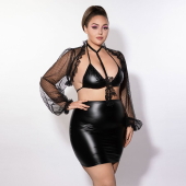 Платье JSY P61159 Black Plus Size