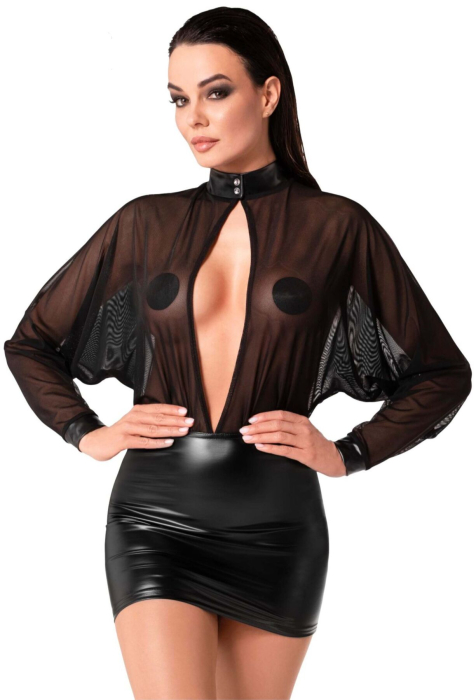Платье Noir Handmade F348 Powerwetlook and tulle dress - XL