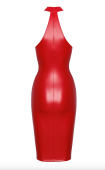 Платье Noir Handmade F354 Red powerwetlook dress - 3XL