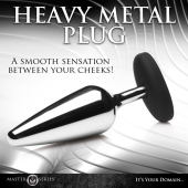 Анальная пробка Master Series Butt Slut Metal & Silicone Butt Plug - Silver