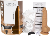 Фаллоимитатор с пульсацией Naked ADDICTION Dominic 9″ Caramel, пульт ДУ, диаметр 4,2 см