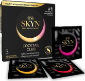 Презервативы SKYN Cocktail Club 3 шт, вкусы Pina Colada, Cherry Sunrise и Passion Daiquiri