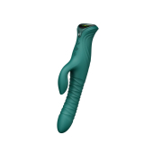 Смарт пульсатор-кролик с вибрацией Zalo Mose 2 Turquoise Green, подогрев до 42°C, кристалл Swarovski