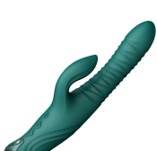 Смарт пульсатор-кролик с вибрацией Zalo Mose 2 Turquoise Green, подогрев до 42°C, кристалл Swarovski