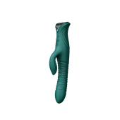 Смарт пульсатор-кролик с вибрацией Zalo Mose 2 Turquoise Green, подогрев до 42°C, кристалл Swarovski