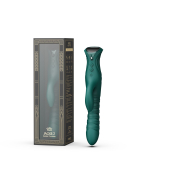 Смарт пульсатор-кролик с вибрацией Zalo Mose 2 Turquoise Green, подогрев до 42°C, кристалл Swarovski