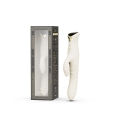 Смарт пульсатор-кролик с вибрацией Zalo Mose 2 Ivory White, подогрев до 42 °C, кристалл Swarovski