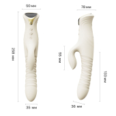 Смарт пульсатор-кролик с вибрацией Zalo Mose 2 Ivory White, подогрев до 42 °C, кристалл Swarovski
