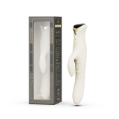 Смарт пульсатор-кролик с вибрацией Zalo Mose 2 Ivory White, подогрев до 42 °C, кристалл Swarovski