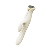 Смарт пульсатор-кролик с вибрацией Zalo Mose 2 Ivory White, подогрев до 42 °C, кристалл Swarovski