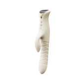 Смарт пульсатор-кролик с вибрацией Zalo Mose 2 Ivory White, подогрев до 42 °C, кристалл Swarovski