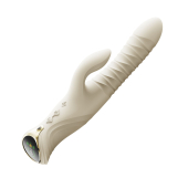 Смарт пульсатор-кролик с вибрацией Zalo Mose 2 Ivory White, подогрев до 42 °C, кристалл Swarovski