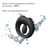 Эрекционное смарт-виброкольцо Zalo Apis Obsidian Black, до 4 часов работы, зарядный кейс