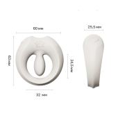 Эрекционное смарт-виброкольцо Zalo Apis Ivory White, до 4 часов работы, зарядный кейс
