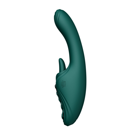 Смарт-вибратор Zalo Ares Turquoise Green, подогрев, 3 мотора, язычок для клитора, стимуляция точки G